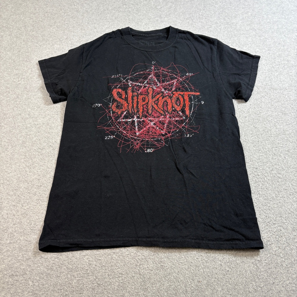 Slipknot Shirt Womens Small Black Metal Band Graphic Red Pentagram Grunge Gothic